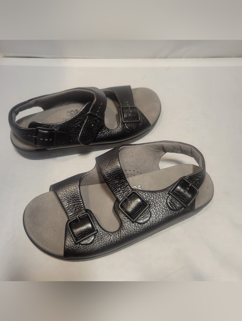 SAS 1760-013 Women's RELAXED Leather Heel Strap Sandals Black US 9 M